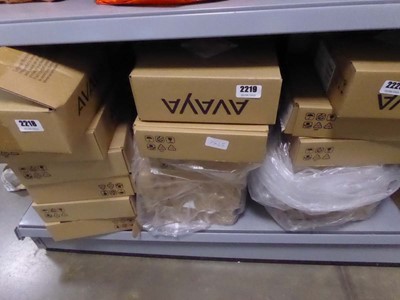 Lot 2219 - 5 Avaya E169 IP media stations, boxed along...