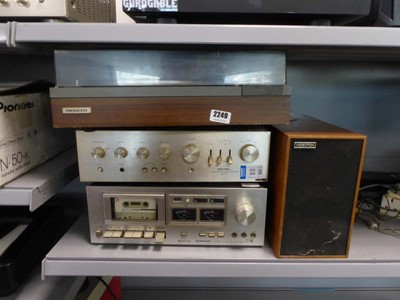Lot 2249 - Pioneer turntable together with a Rotel...