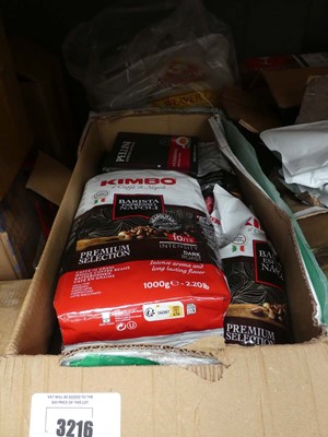 Lot 3216 - Box of Kimbo Premium Selection coffee plus...