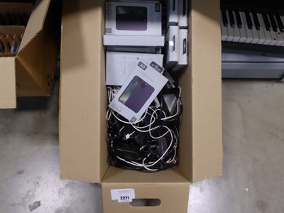 Lot 2271 - Box containing phone cases, chargers, etc