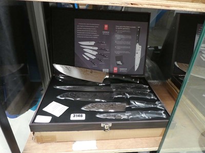 Lot 3146 - Five piece steel blade knife set