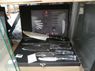 Lot 3147 - Five piece steel blade knife set