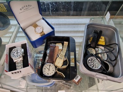 Lot 2327 - Shelf of various wristwatches including Rotary,...