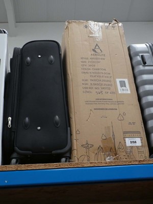Lot 3159 - Three piece hard shelled charcoal suitcase,...