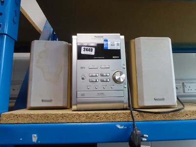 Lot 2449 - Panasonic CD Stereo system with two speakers...
