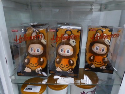 Lot 2487 - A selection of five Pop Mart Halloween plushy...