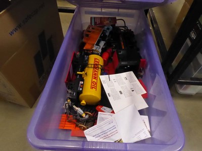 Lot 2505 - Two boxes containing various trains and train...