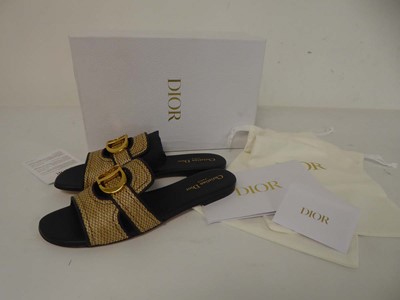 Lot 1973 - Dior 30 montaigne slides in natural & black...