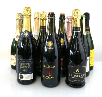 Lot 308 - 12 bottles, 1x Valdo Aquarius Rose Brut...