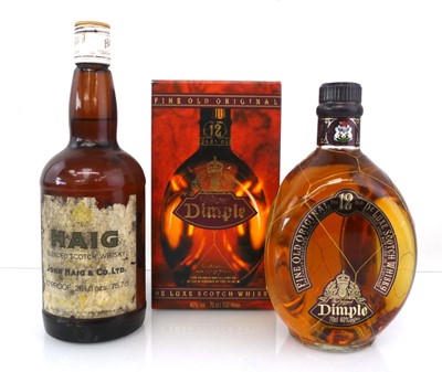 Lot 54 - 2 bottles, 1x Haig Dimple 12 year old Fine Old...