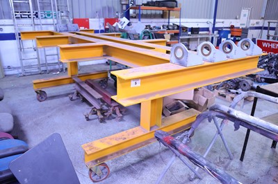Lot 5 - Yellow heavy steel fabricated platform jig on...