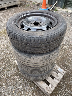 Lot 231 - Set of 4 steel wheels and tyres to fit Volvo...