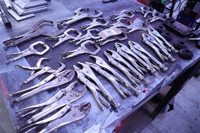 Lot 30 - Wide range of various mole grips and other grips
