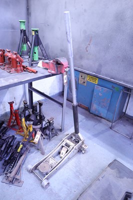 Lot 58 - Silver hydraulic trolley jack