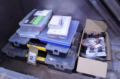 Lot 75 - Various containers of automotive fuses, relays,...