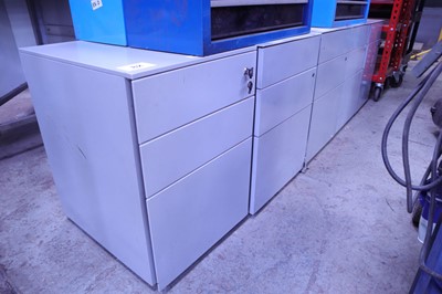 Lot 82 - 5 grey steel 3 drawer pedestals