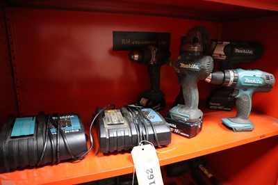 Lot 162 - Shelf of Makita 18V cordless tools to include...