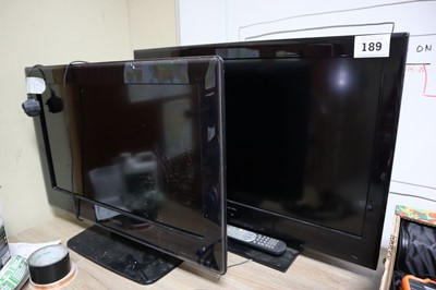 Lot 189 - 2 flat screen televisions, 1 Alba, 1 Toshiba