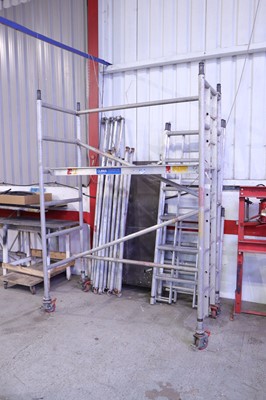 Lot 105 - Clima aluminium scaffold tower with two...