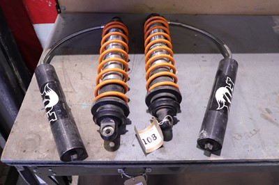 Lot 108 - Pair of Fox remote reservoir coil over damper...