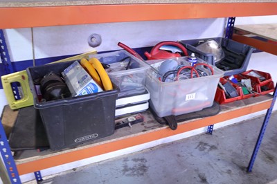 Lot 111 - Shelf of miscellaneous vehicle components,...