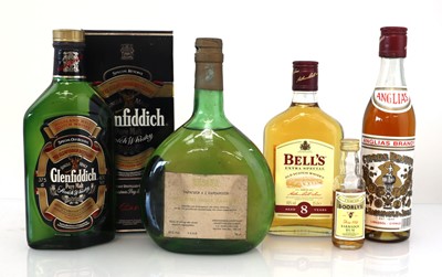 Lot 75 - 4 bottles & miniature, 1x old bottle of Greek...