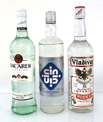 Lot 76 - 3 bottles, 1x Bacardi Superior Premium Rum...