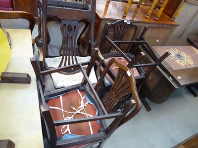 Lot 5345 - Set of 6 (2+4) mahogany framed dining chairs
