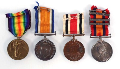 Lot 25 - A Boer War & First World War group of medals...
