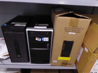 Lot 2320 - 2 PC towers (untested), one of which is an HP...