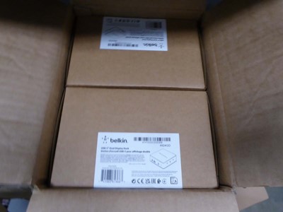 Lot 2328 - Box containing Belkin USB C dual display dock...