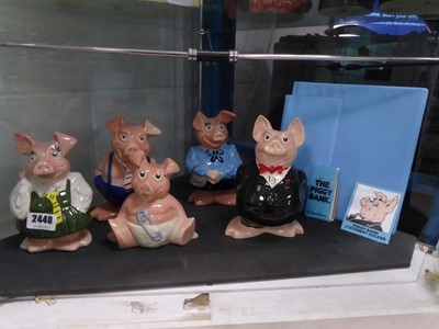 Lot 2440 - Collection of 5 NatWest pigs along with paperwork
