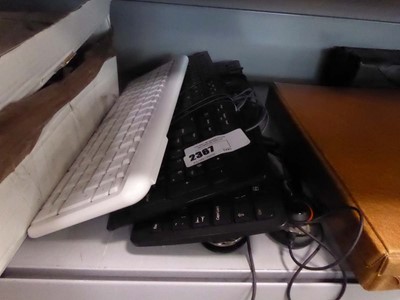 Lot 2367 - 3 computer keyboards along with a mouse and...