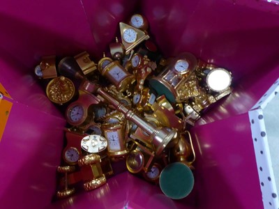 Lot 2458 - Box containing various miniature clocks