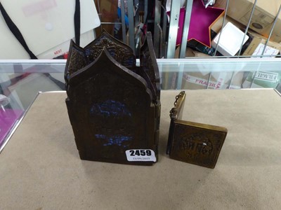 Lot 2459 - Russian orthodox polychrome brass travelling...