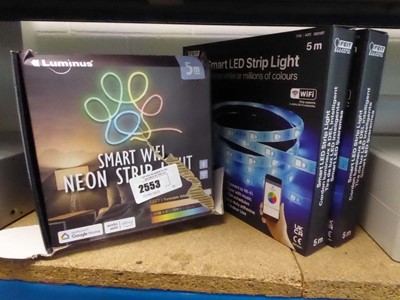 Lot 2553 - 2 Feit Smart electric LED strip lights, along...