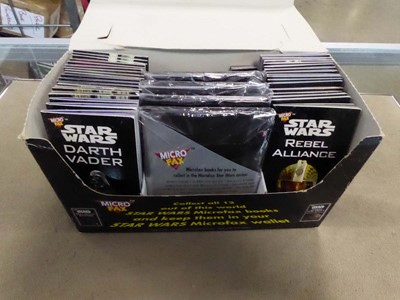 Lot 2484 - Opened box of Star Wars micro fax wallets and...