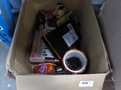 Lot 2579 - Box containing various vintage toys and...