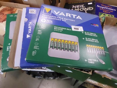 Lot 2532 - Three Varta rechargeable battery and charger kits