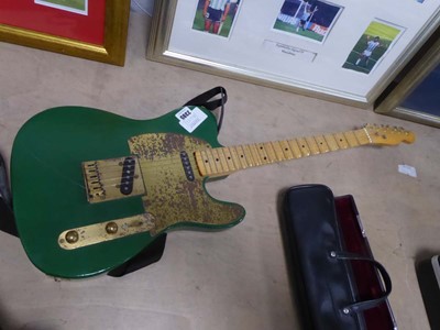 Lot 2395 - Unbranded 6 string electric guitar in green...