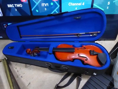 Lot 2400 - Violin and bow in case