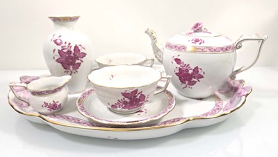 Lot 211 - A Hungarian part tea-for-two service by Herend...