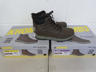 Lot 1299 - X2 boxed pairs of Khombu 'Oliver' memory foam...