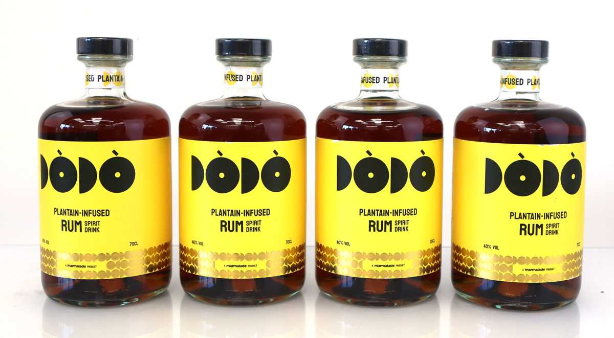 Lot 87 - 4 bottles of Dodo Plantain-infused Rum by...