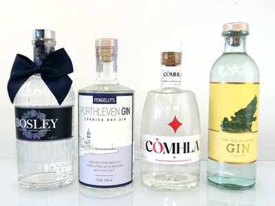 Lot 90 - 4 bottles of Gin, 1x Isle of Lewis Hebridean...
