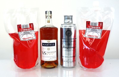 Lot 92 - 4 bottles/ pouches/ refill, 1x Martell VS...