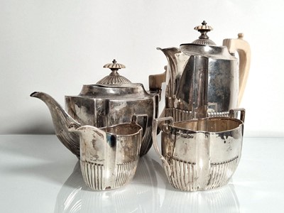 Lot 258 - A Victorian silver four-piece tea service with...