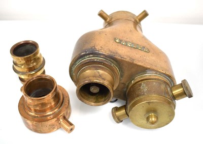 Lot 146 - A George VI copper fire hose collecting head,...
