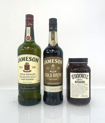Lot 103 - 3 bottles, 1x Jameson Triple distilled Irish...