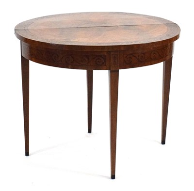 Lot 15 - A late 18th century semi-elliptical table, the...
